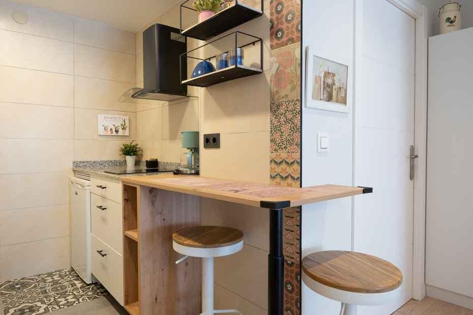 Kitchen of the apartment of the rural house Artola in Astigarraga, Gipzukoa