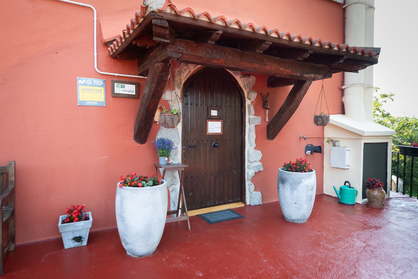 Main door adapted for wheelchair in the rural house Artola